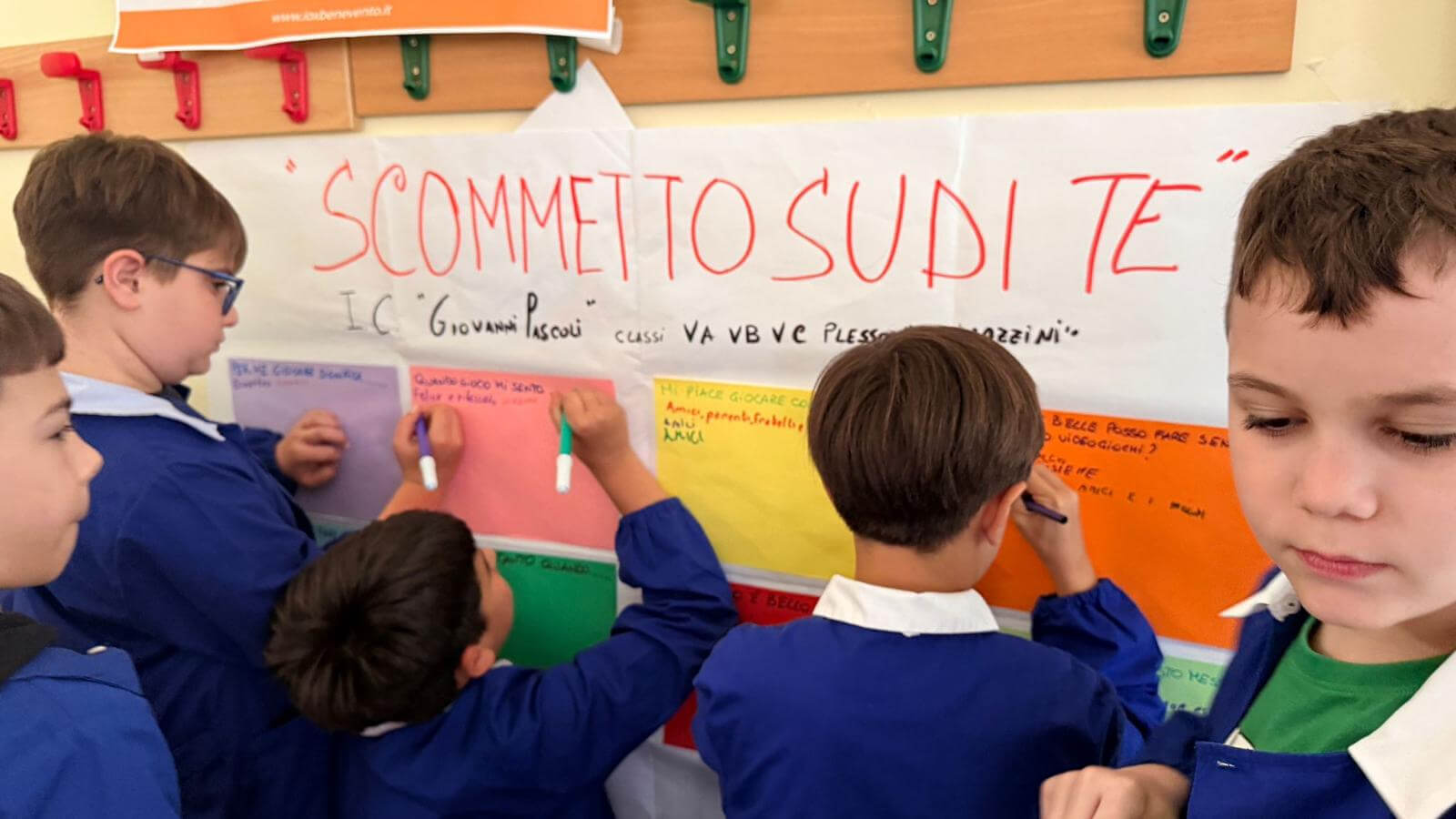 Alunni che lavorano nel progetto "Scommetto su di te"