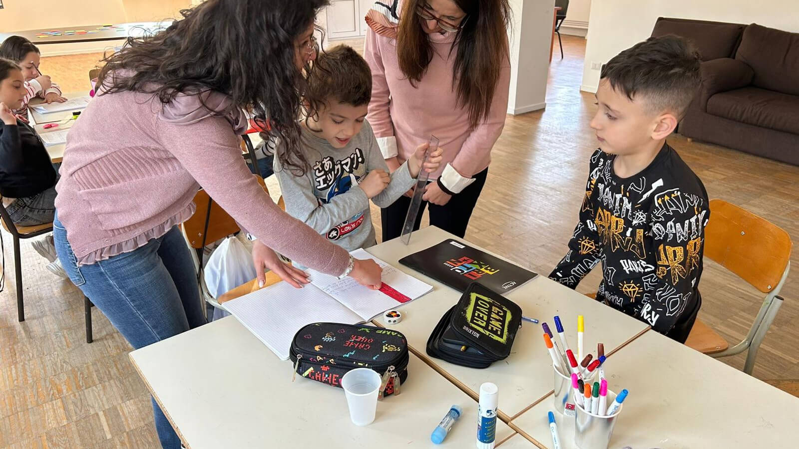 bambini a lavoto per il progetto "Ristori educativi"
