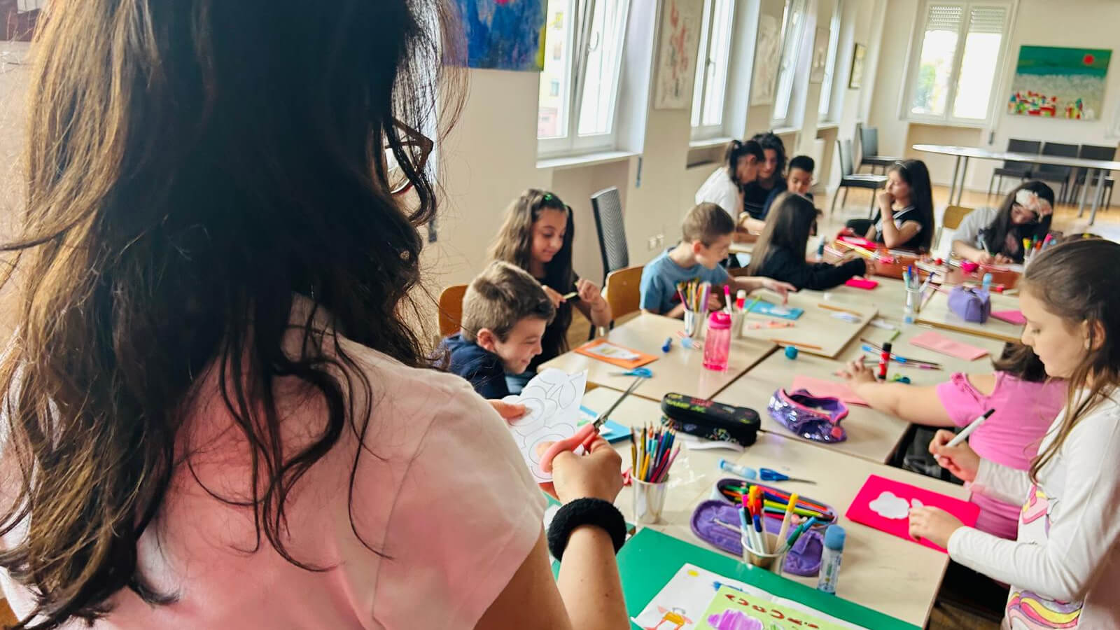 bambini a lavoto per il progetto "Ristori educativi"