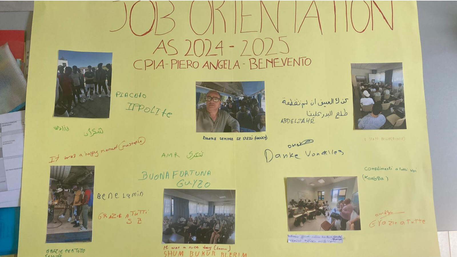cartellone fatto durante job orientation