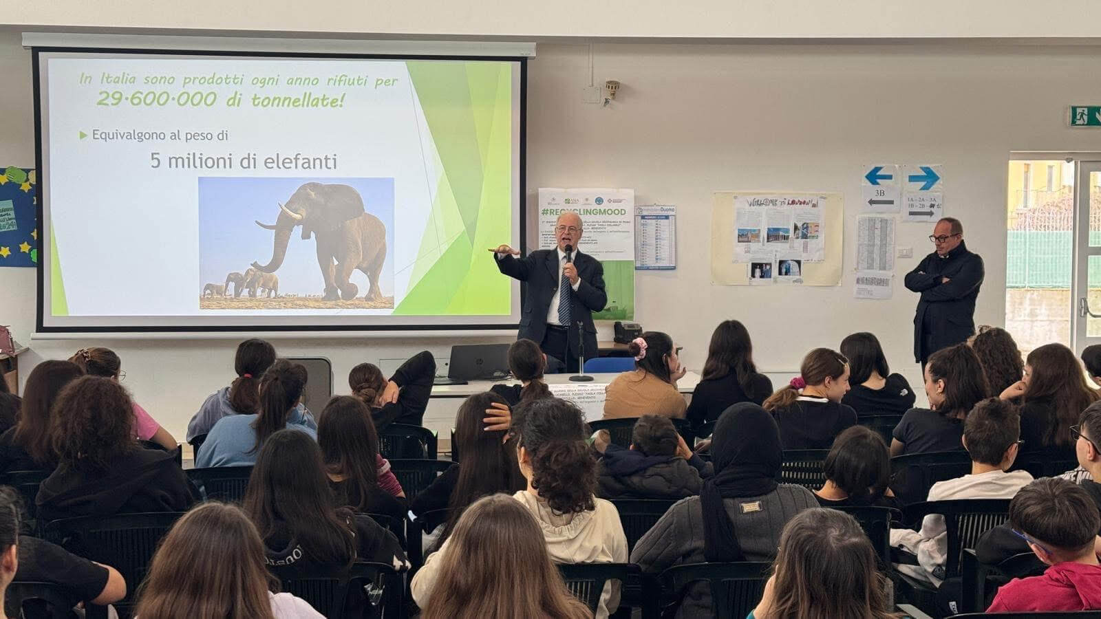 foto scattate durante il tour formativo con le scuole "recycling mood"
